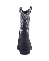 Nina Big Girls Glitter Side Zip Cowboy Boots