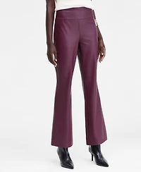 I.n.c. International Concepts Women's Faux-Leather High-Rise Flared Pants, Macy's Exclusive