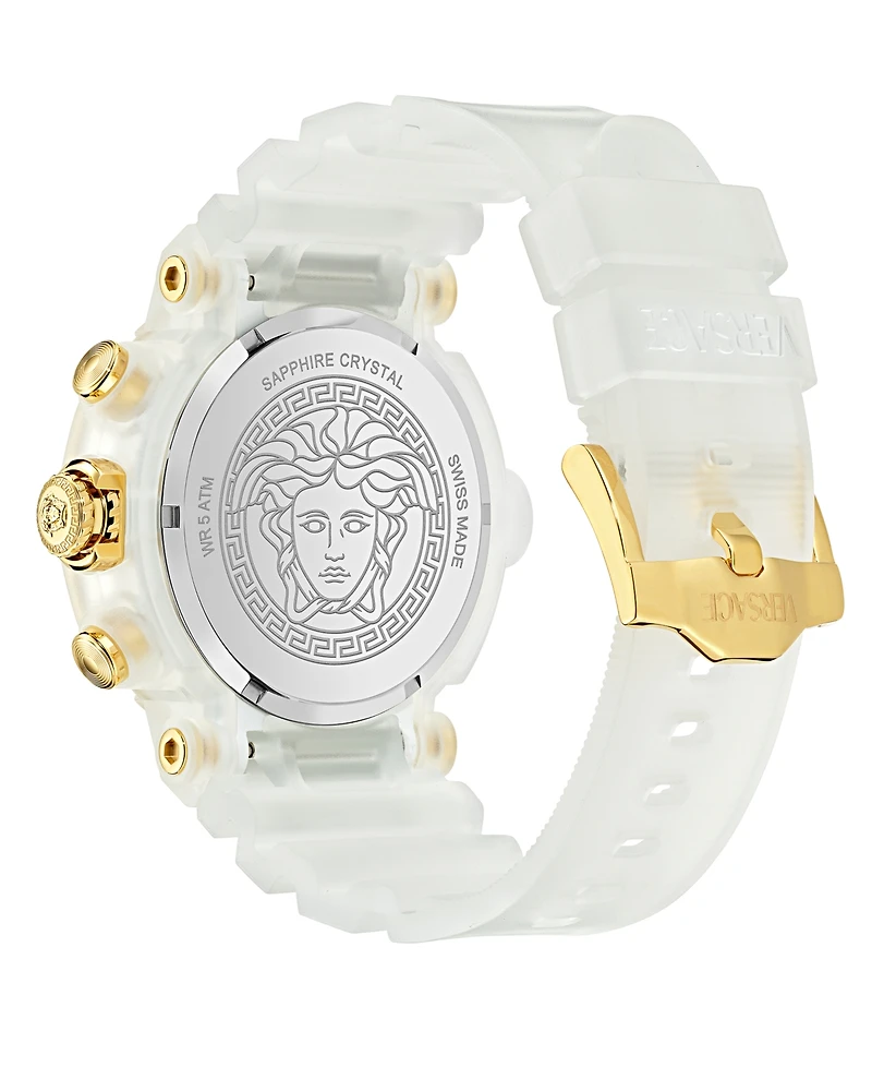 Versace Men's Swiss Chronograph Real Active White Strap Watch 45mm