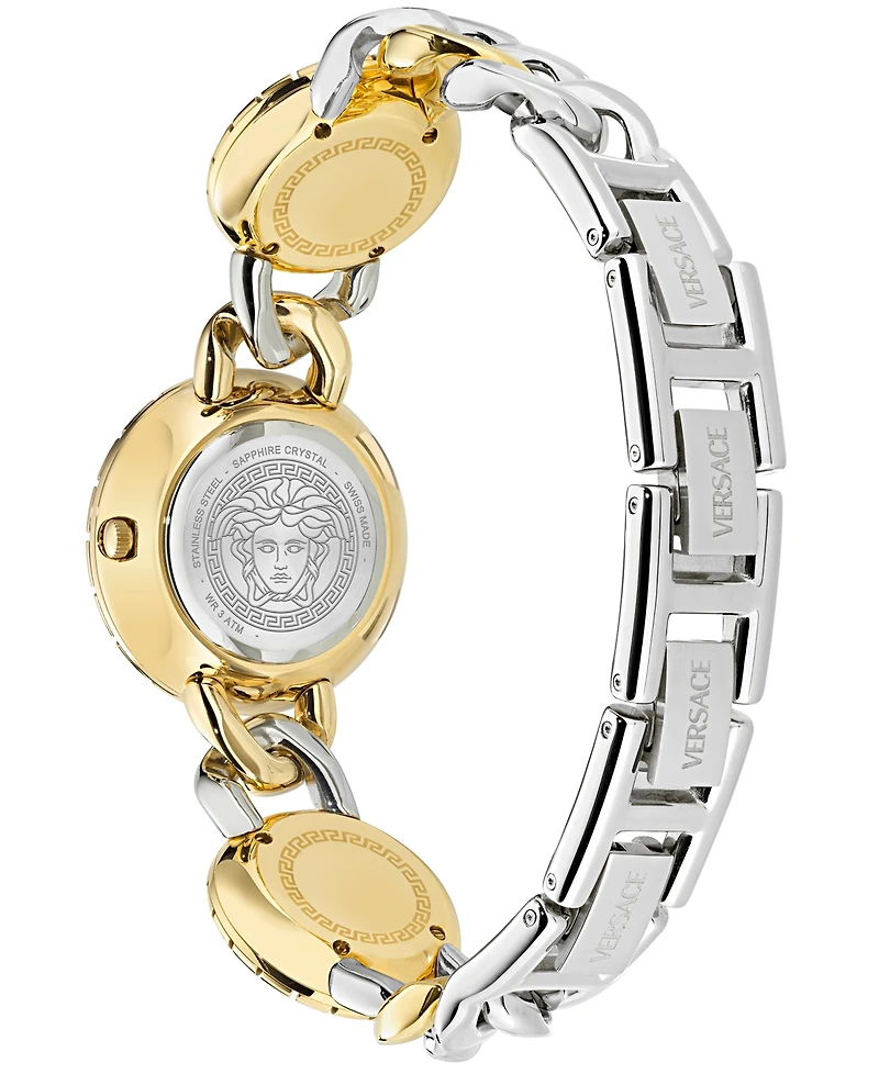 Versace Women's Swiss La Greca Stud Icon Two-Tone Link Bracelet Watch 28mm