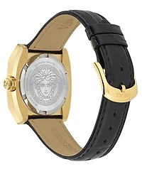 Versace Women's Swiss Medusa Antares Black Leather Strap Watch 35mm