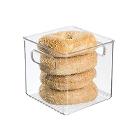iDesign Cube Storage Bin with Handles for Pantry, Set of 2, Clear, Made in Usa