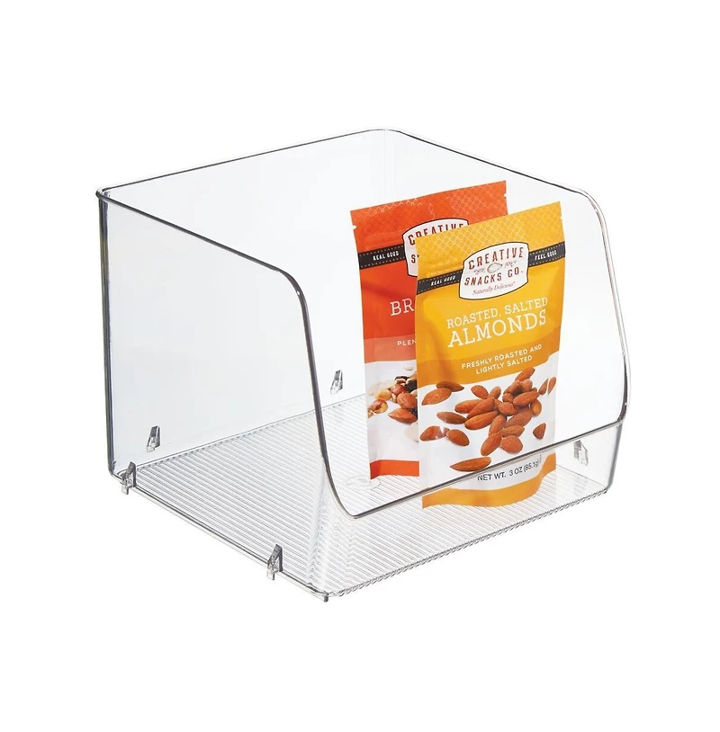iDesign Stackable Open-Front Storage Bin - Set of - Clear