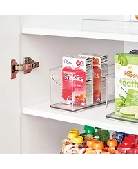 iDesign Stackable Pantry Storage Bin with Handles, Set of 4, Clear, Made in Usa