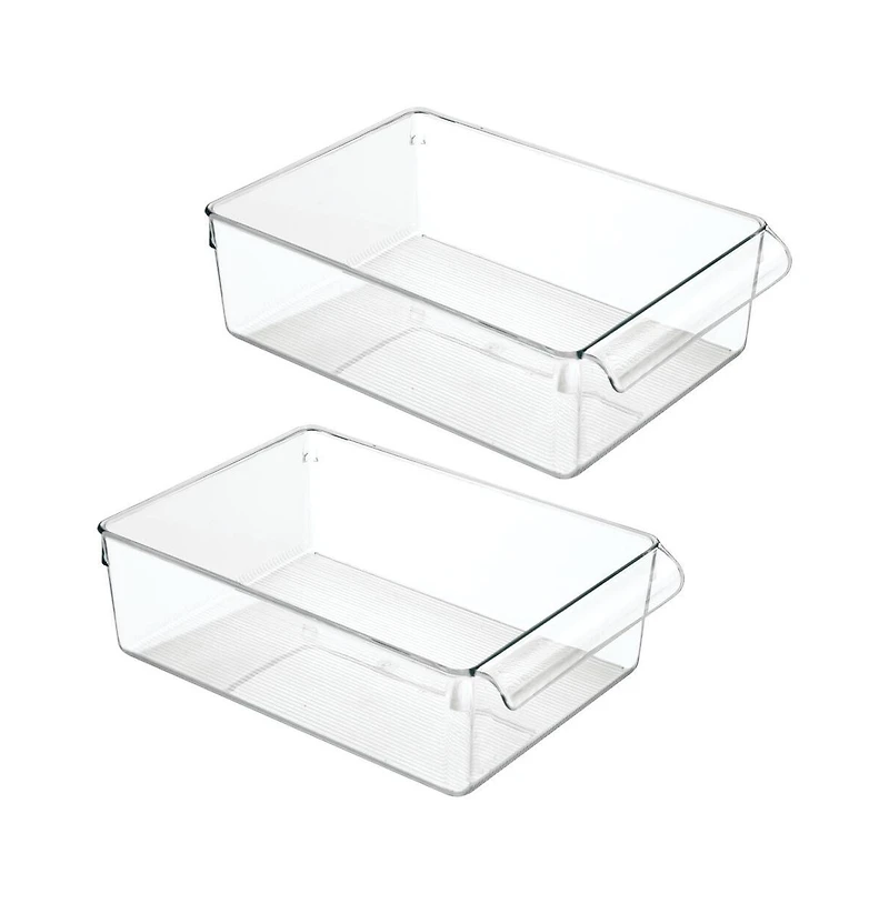 iDesign Fridge Storage Tray with Handle - Set of
