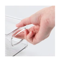 iDesign Plastic Stackable Pantry Bin with Handles, Set of 4, Clear, Made in Usa