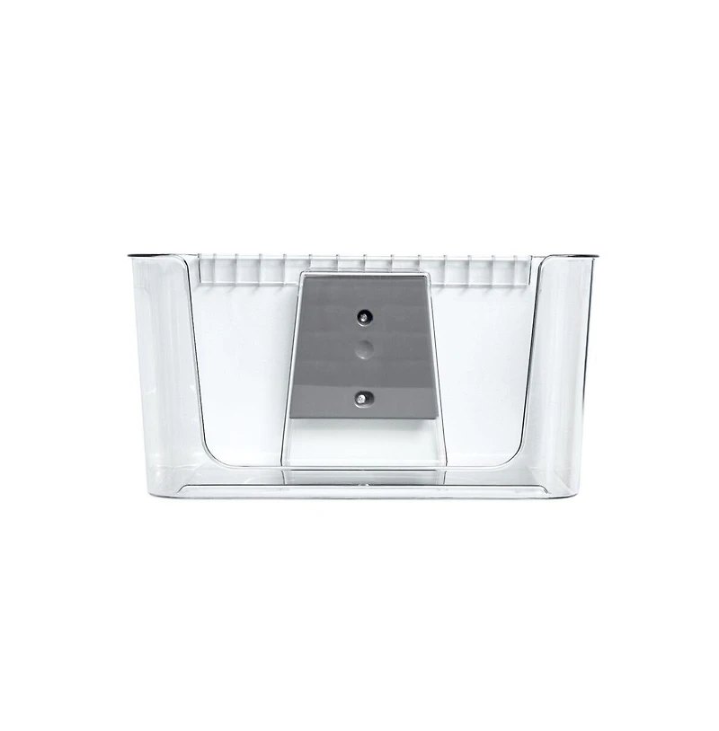 iDesign Large Wall-Mounted Open-Front Bin/Bracket, Set of 2, Clear, Made in Usa