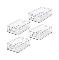 iDesign Stackable Pantry Storage Bin with Handles, Set of 4, Clear, Made in Usa