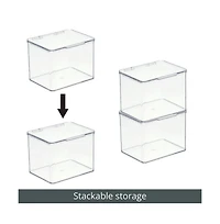 mDesign Plastic Kitchen Pantry/Fridge Storage Organizer, Hinge Lid - 8 Pack