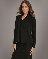 Donna Karan New York Women's Shawl Neck Long Sleeve Cashmere Cardigan