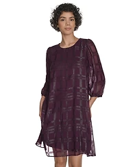 Calvin Klein Petite Clip Chiffon Shift Dress