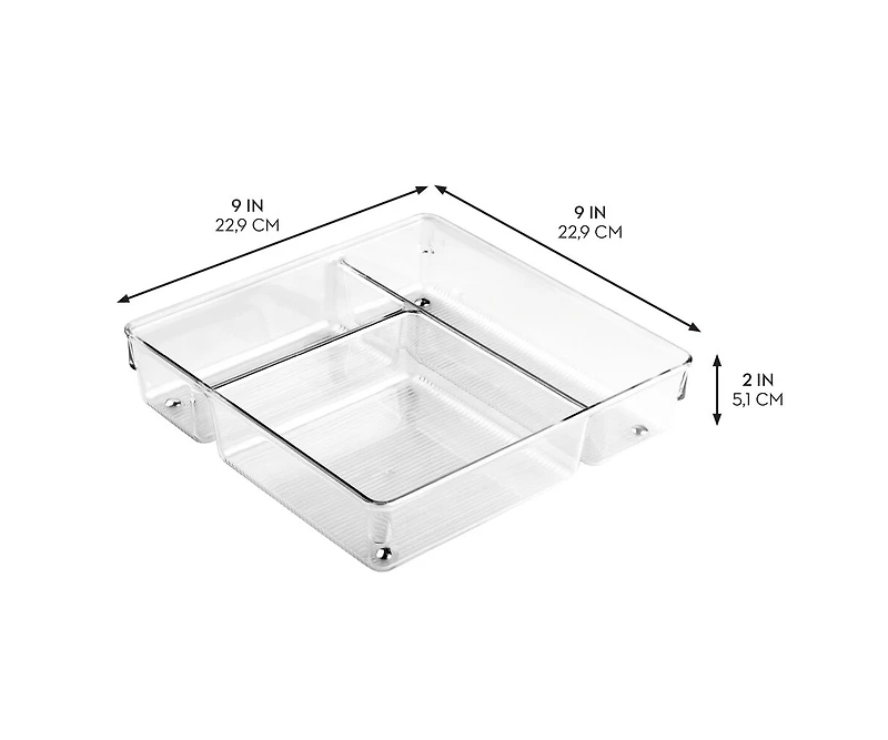 iDesign 3-Section Plastic Drawer Organizer - Set of 6