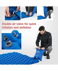 Naturehike Inflatable Double Camping Sleeping Pad,Ultralight Durable 2.55" Thickness Camping Mattress,Compact Air Mat for Hiking,Traveling,Outdoo