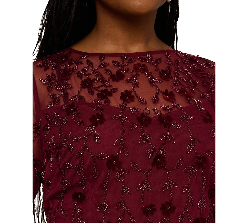 Adrianna Papell Plus Bead Velvet Sheath Dress