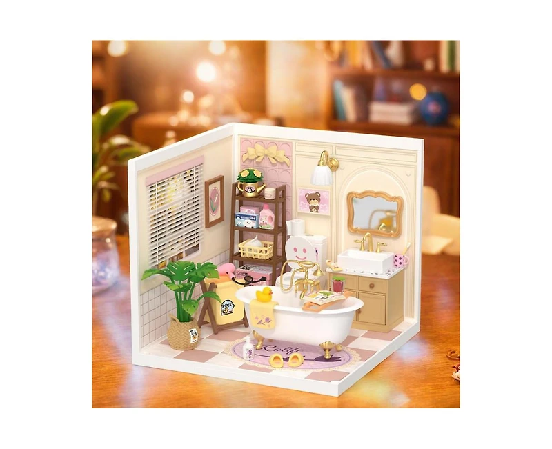 Robotime 3D Puzzles Super Creator Pop Bubble Bathroom Plastic Building Set Toys Playset Gifts for Teens Adults, Multicolored, 7.36"2.76"11.3