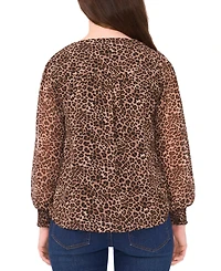 Sam & Jess Women's Smocked Shoulder V-Neck Blouse Top
