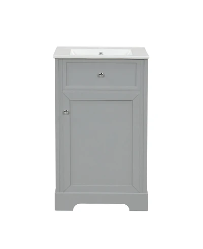 Casainc 20" Bathroom Vanity Cabinet With Sink, Soft-Close Door, Storage Rack, and Adjustable Shelf