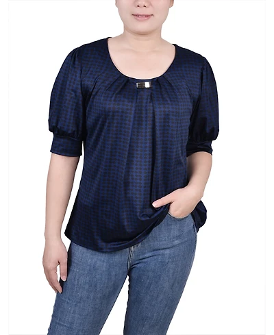 Ny Collection Petite Short Sleeve Balloon Top