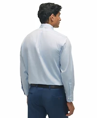 Men's Regular Fit Non-Iron Polo Button-Down Collar Solid Pinpoint Dress Shirt