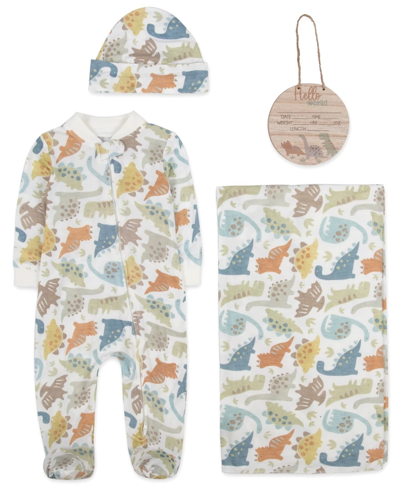 Baby Essentials Boys 4-Piece Dinosaur Layette Set
