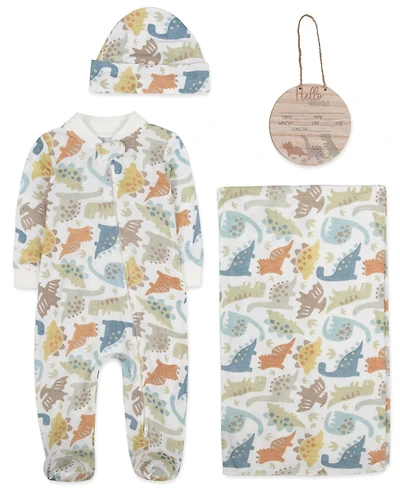 Baby Essentials Boys 4-Piece Dinosaur Layette Set