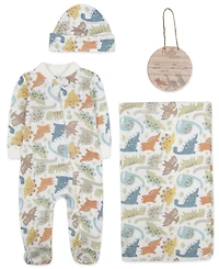 Baby Essentials Boys 4-Piece Dinosaur Layette Set