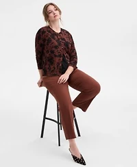 I.N.C. International Concepts Plus Size Ara Animal Print Cardigan Mid Rise Pull On Straight Leg Pants Macys Exclusive