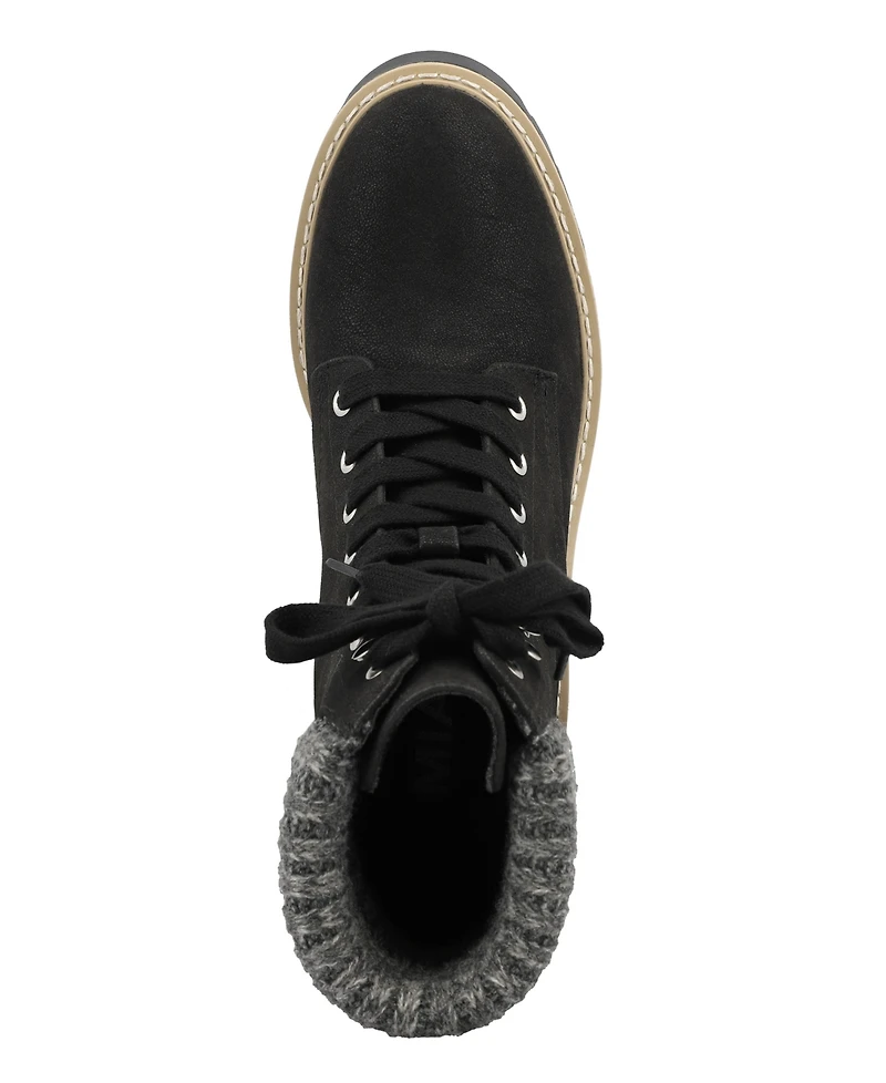 Mia Women's Kynlee Block Heel Lace-Up Ankle Booties