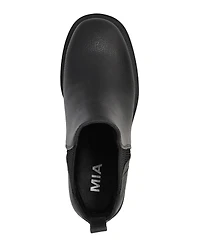 Mia Women's Panola Stacked Heel Lug Sole Chelsea Booties