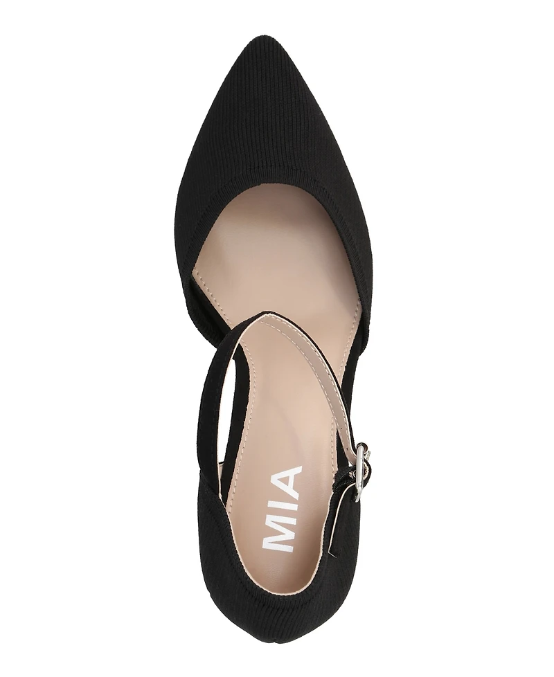 Mia Women's Bivi Knit D'orsay Buckled Ankle Strap Pumps