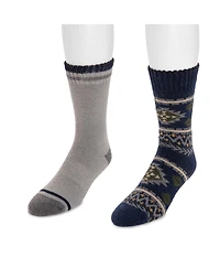 Muk Luks Men's Wool Socks (2 Pair Pack)