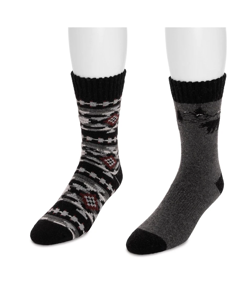 Muk Luks Men's 2 Pair Pack Wool Socks