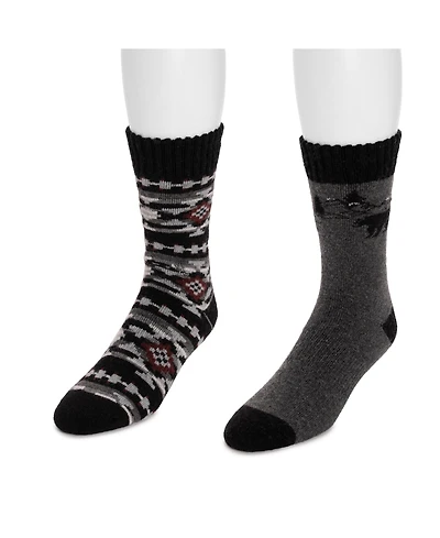 Muk Luks Men's 2 Pair Pack Wool Socks