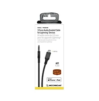 Scosche Braided Apple Lightning to 3.5mm Aux Cable 4ft-Gray