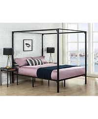 Slickblue Contemporary Metal Canopy Bed Frame, Durable and Stylish Bedroom Furniture