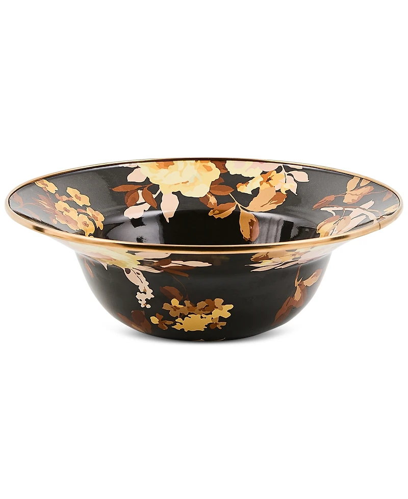 Mackenzie-Childs Wild Rose Brown Serving Bowl