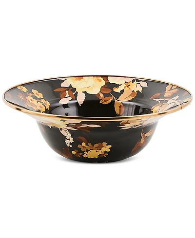 Mackenzie-Childs Wild Rose Brown Serving Bowl