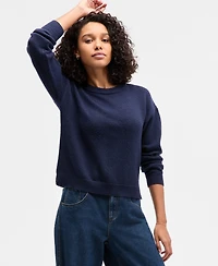 Freshman Juniors' Drop-Shoulder Long-Sleeve Sweater