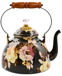 Mackenzie-Childs Wild Rose Brown 3-Qt. Tea Kettle