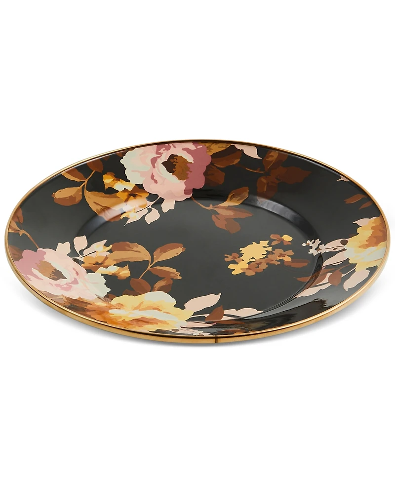 MacKenzie-Childs Wild Rose Brown Dinner Plate
