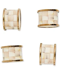 MacKenzie-Childs Mocha Check Napkin Rings, Set of 4