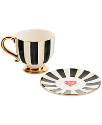 MacKenzie-Childs Courtly Stripe Cappuccino Cup & Saucer