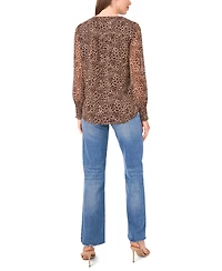 Sam & Jess Women's Smocked Shoulder Long Sleeve Top