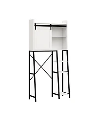 Casainc over-the-sink storage cabinet with sliding barn door, side rack and adjustable shelves