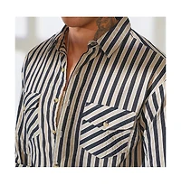 Campus Sutra Men's Candy Striped Oversized Shirt