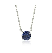 Suzy Levian New York Sterling Silver Sapphire Solitaire Necklace