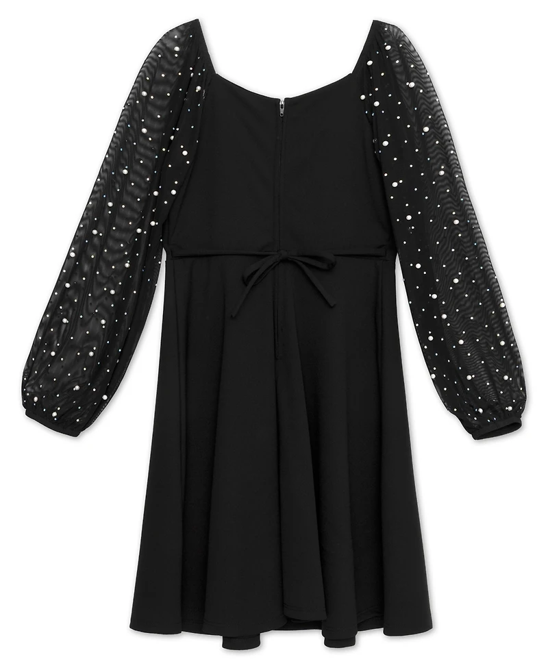 Speechless Big Girls Knee Length Long Sleeve Round Neck Dress
