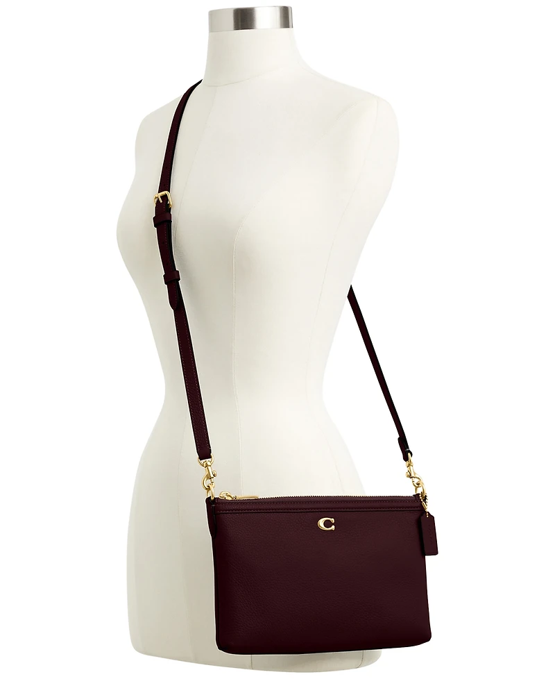 Coach Legacy Small Refined Pebble Leather Zip Top Crossbody