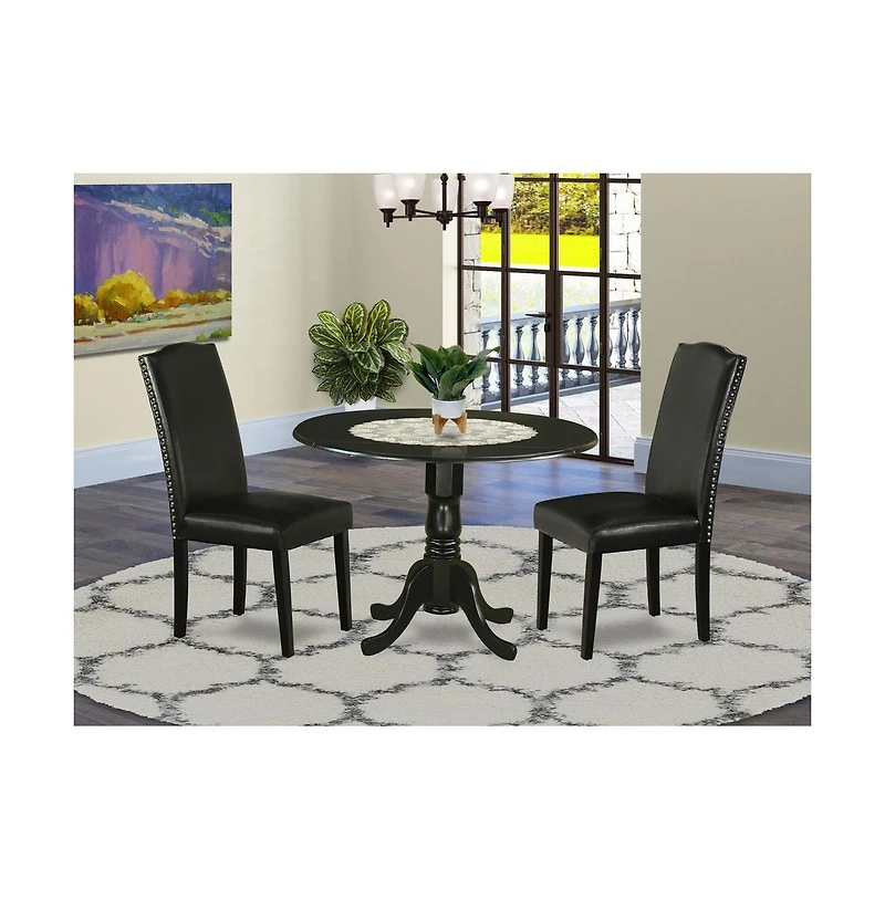 East West Furniture Dining Room Set Black