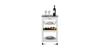 Slickblue Kitchen Cart with Storage Drawer and Stainless Steel Top for Easy Organization